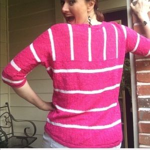 Pink striped lightweight sweater